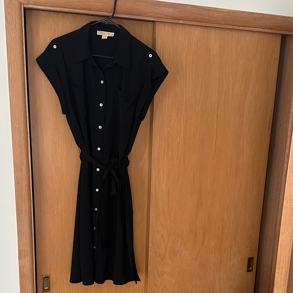 Elegant Black Button-Up Dress